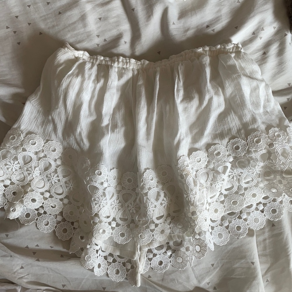 White cropped tube top with built in bra, size x-small